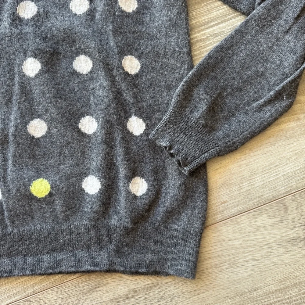 Halogen Charcoal Sweater with Lime Green and White Dots - Picture 3 of 10